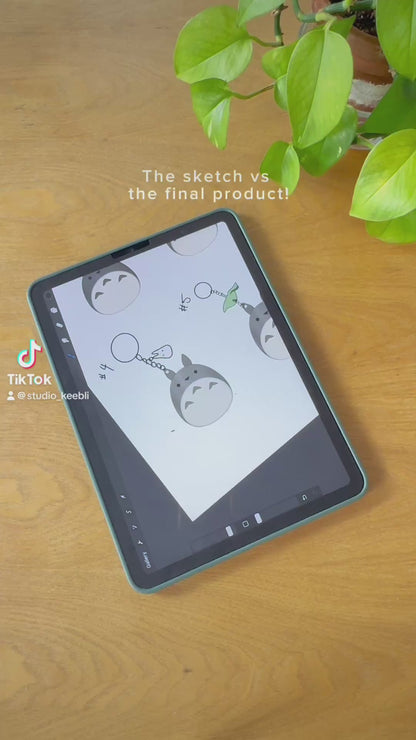 Grey Forest Bunny Airtag Holder Keychain